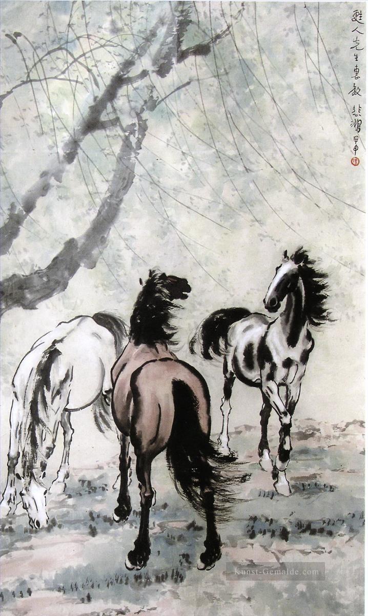 Xu Beihong pferde 2 Kunst Chinesische Ölgemälde